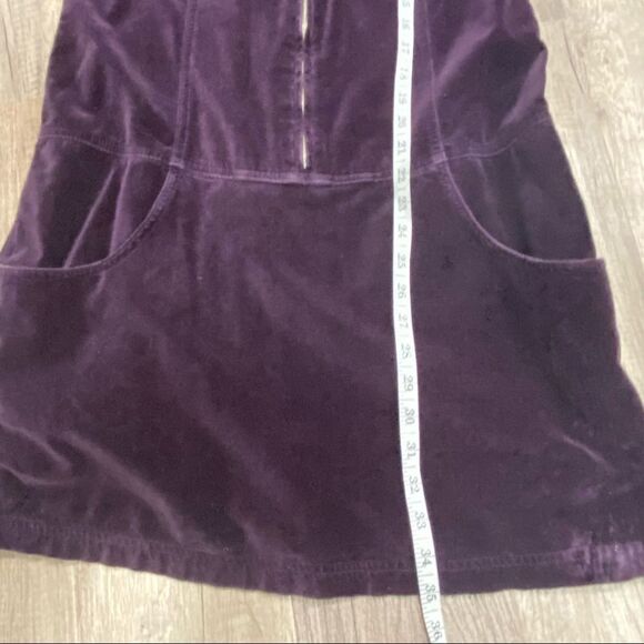 Vintage 90s Express Purple Velvet Romper Mini Dress Medium Zipper 100% Cotton - Picture 5 of 14